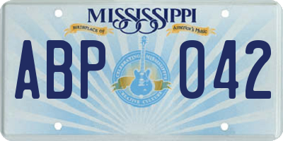 MS license plate ABP042