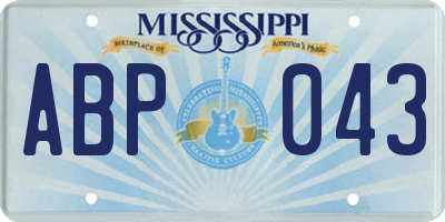 MS license plate ABP043