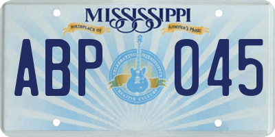 MS license plate ABP045