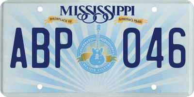 MS license plate ABP046