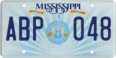 MS license plate ABP048