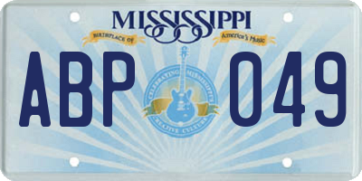 MS license plate ABP049