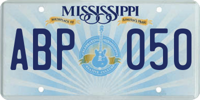 MS license plate ABP050