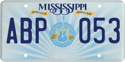 MS license plate ABP053