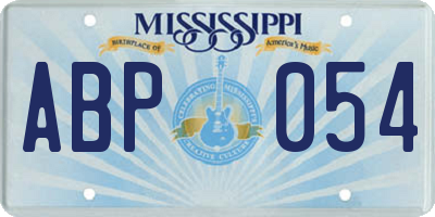 MS license plate ABP054