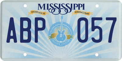 MS license plate ABP057