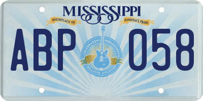 MS license plate ABP058