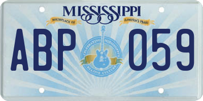 MS license plate ABP059