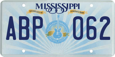 MS license plate ABP062