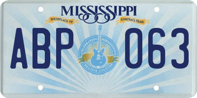 MS license plate ABP063