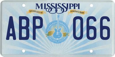 MS license plate ABP066