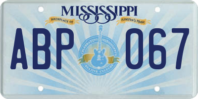 MS license plate ABP067