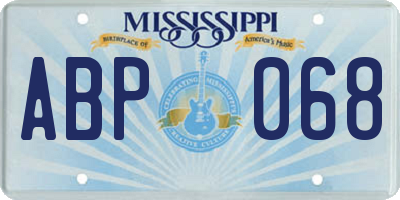 MS license plate ABP068