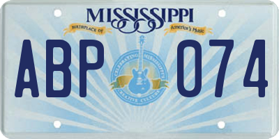 MS license plate ABP074