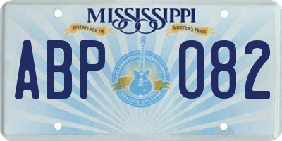 MS license plate ABP082