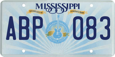 MS license plate ABP083