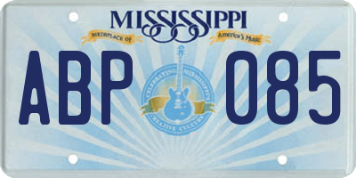 MS license plate ABP085