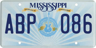 MS license plate ABP086