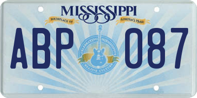 MS license plate ABP087