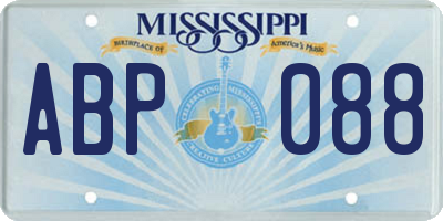 MS license plate ABP088