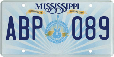 MS license plate ABP089