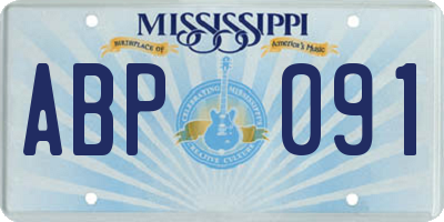 MS license plate ABP091