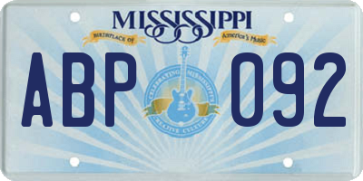 MS license plate ABP092