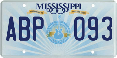 MS license plate ABP093