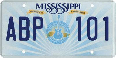 MS license plate ABP101