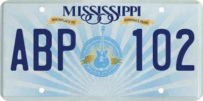 MS license plate ABP102