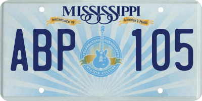 MS license plate ABP105