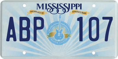 MS license plate ABP107