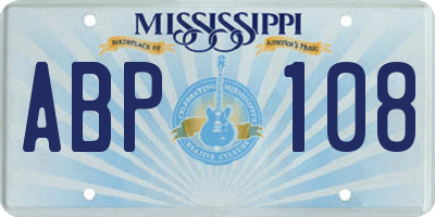 MS license plate ABP108