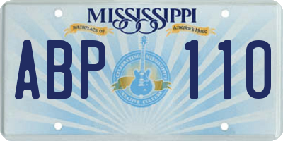 MS license plate ABP110