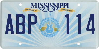 MS license plate ABP114