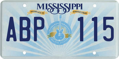 MS license plate ABP115