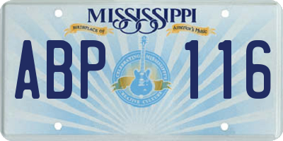 MS license plate ABP116