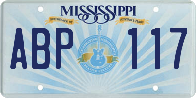 MS license plate ABP117