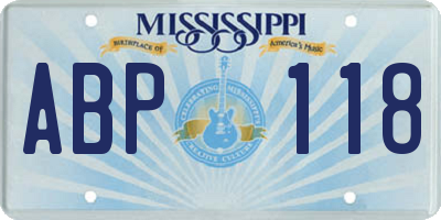 MS license plate ABP118