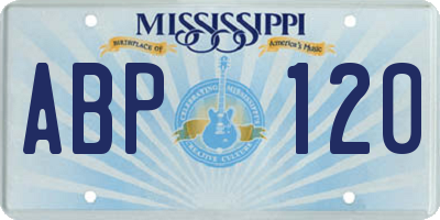 MS license plate ABP120