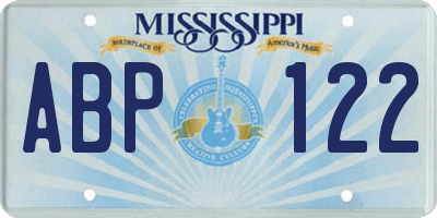 MS license plate ABP122