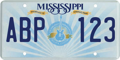 MS license plate ABP123