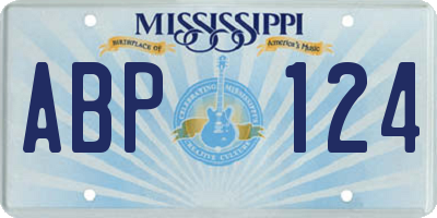 MS license plate ABP124