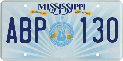 MS license plate ABP130