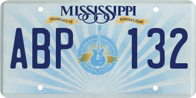 MS license plate ABP132