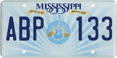 MS license plate ABP133