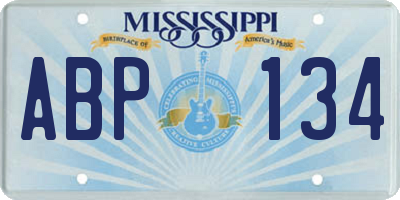 MS license plate ABP134