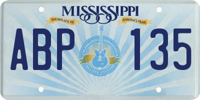 MS license plate ABP135