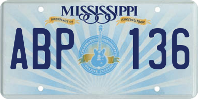 MS license plate ABP136