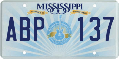 MS license plate ABP137